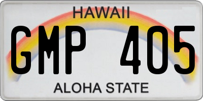 HI license plate GMP405