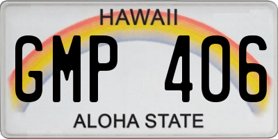 HI license plate GMP406