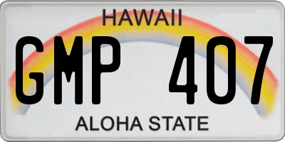 HI license plate GMP407