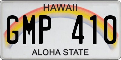 HI license plate GMP410