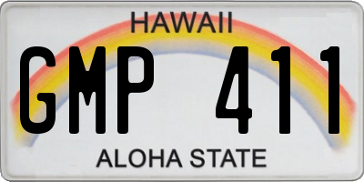 HI license plate GMP411