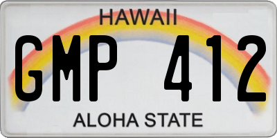 HI license plate GMP412
