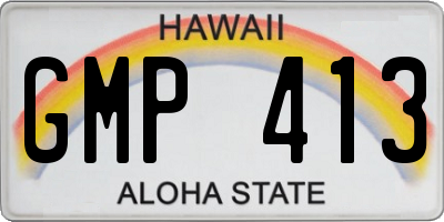 HI license plate GMP413