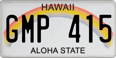 HI license plate GMP415