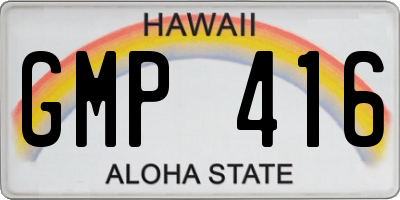 HI license plate GMP416