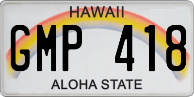 HI license plate GMP418