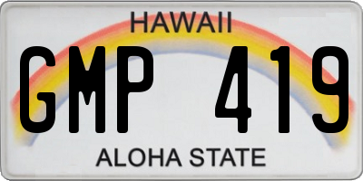 HI license plate GMP419