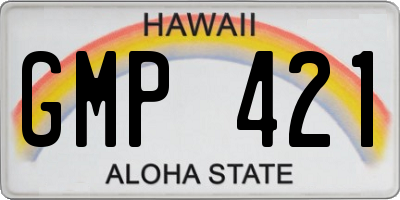 HI license plate GMP421