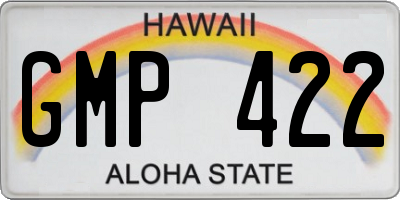 HI license plate GMP422