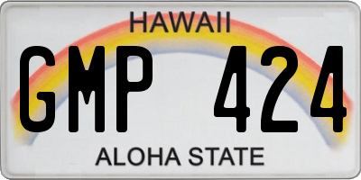 HI license plate GMP424