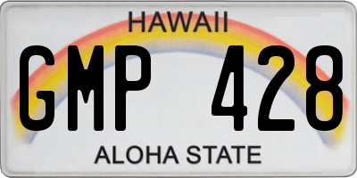 HI license plate GMP428
