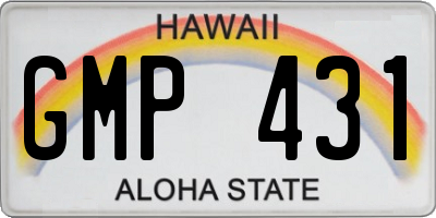 HI license plate GMP431