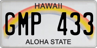 HI license plate GMP433