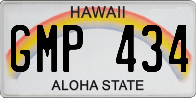 HI license plate GMP434