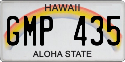 HI license plate GMP435