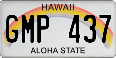 HI license plate GMP437