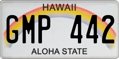 HI license plate GMP442