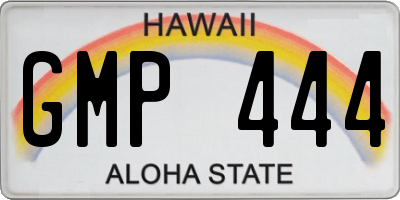 HI license plate GMP444