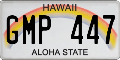 HI license plate GMP447
