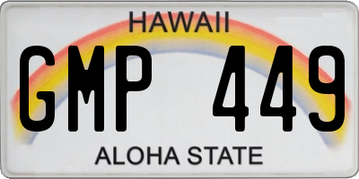 HI license plate GMP449