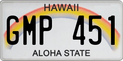 HI license plate GMP451