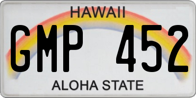 HI license plate GMP452
