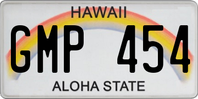 HI license plate GMP454