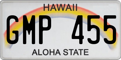 HI license plate GMP455