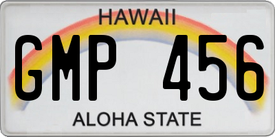 HI license plate GMP456
