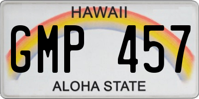 HI license plate GMP457