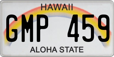 HI license plate GMP459