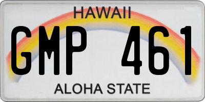 HI license plate GMP461