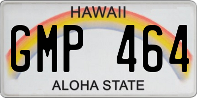 HI license plate GMP464