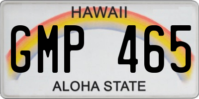 HI license plate GMP465
