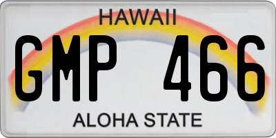 HI license plate GMP466