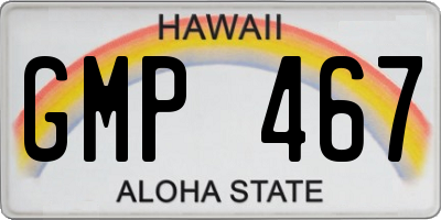 HI license plate GMP467