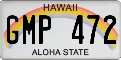 HI license plate GMP472