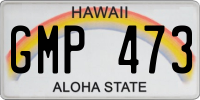 HI license plate GMP473