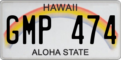 HI license plate GMP474