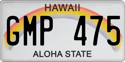 HI license plate GMP475