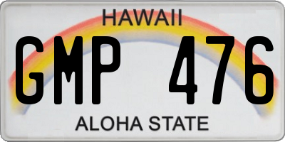 HI license plate GMP476