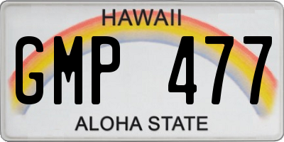 HI license plate GMP477
