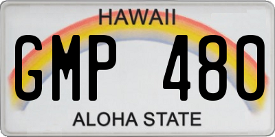 HI license plate GMP480