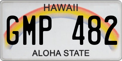 HI license plate GMP482