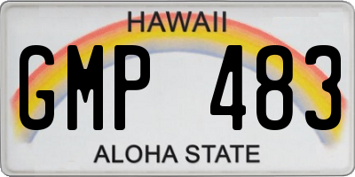 HI license plate GMP483