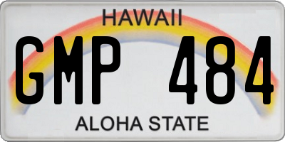 HI license plate GMP484