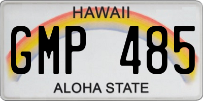 HI license plate GMP485