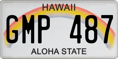 HI license plate GMP487