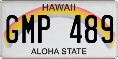 HI license plate GMP489