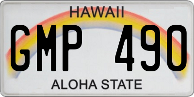HI license plate GMP490